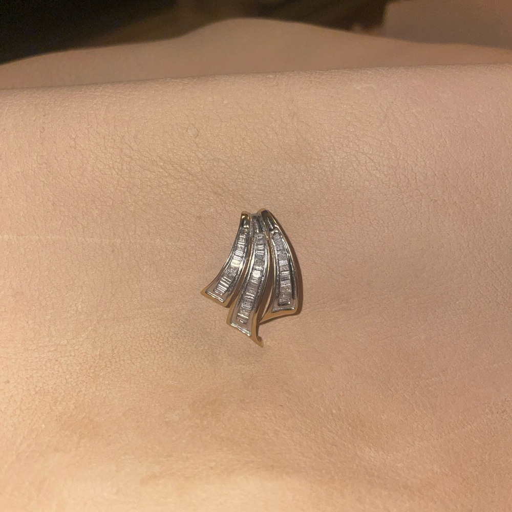 Vintage Diamond Baguette Waterfall Slider Pendant